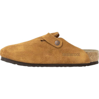 Birkenstock - Tamancos de couro Boston Suede femininos - ESTREITOS