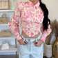 Olivaceous - Fiona Floral Puff Sleeve Corset Top