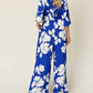 Double Take - Full Size Printed Tie Back Wide Leg Jumpsuit