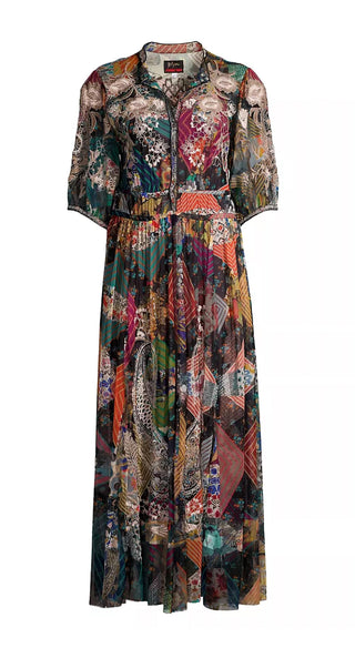 Johnny Was - Vestido Kiara Patchwork Mesh