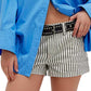 Free People - Stripe Denim Shorts