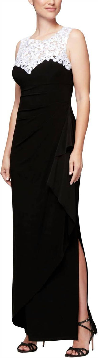 Alex Evenings - Embroidered Illusion Yoke Gown