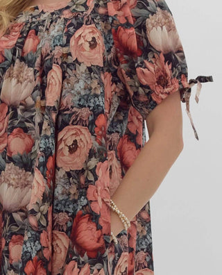 Entro - Lindsey Floral Tie Sleeve Dress
