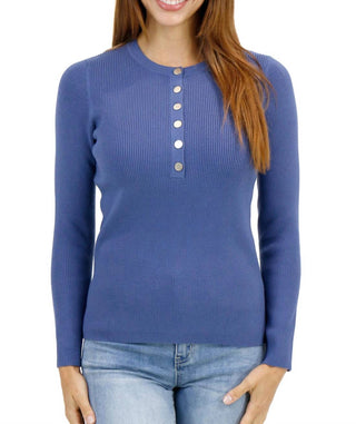 Grace &amp; Lace - Suéter Henley canelado
