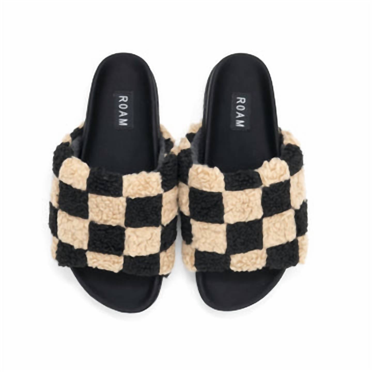 Roam - Women's Fuzzy Checker Slide Sandal