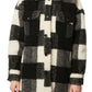 Bernardo Plaid Fleece Shirt Jacket in Black/White, Size Small