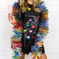 Queen Of Sparkles - Sequin Poof Sleeve Rainbow Paillette Dress
