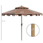 Outsunny 9' Patio Umbrella with Push Button Tilt and Crank
