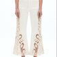 Bayeas - Embroidered High Rise Wide Leg Pants