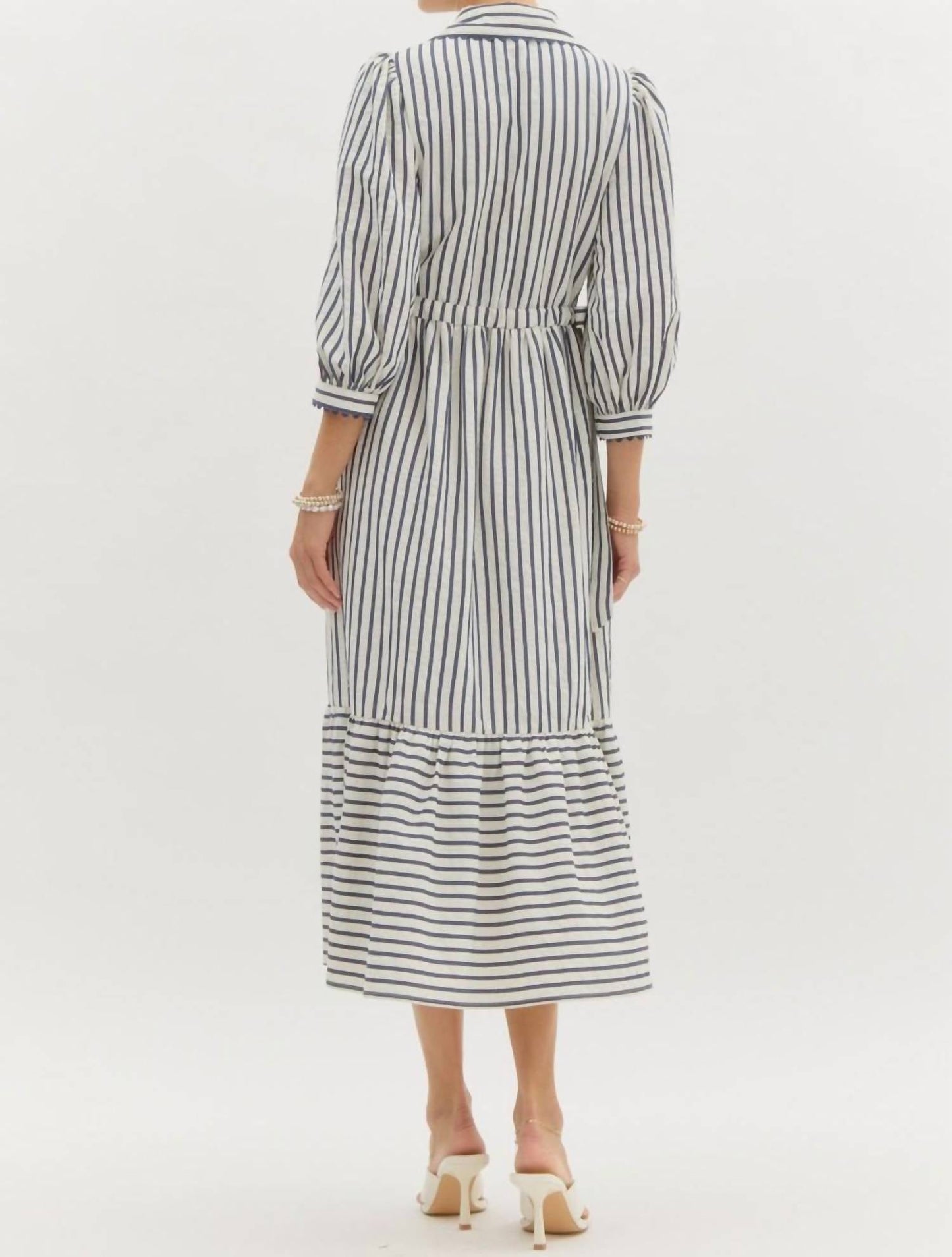 Entro - Striped Midi Dress