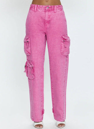 Pistola - Calça cargo reta e solta de cintura média Bobbie Utility