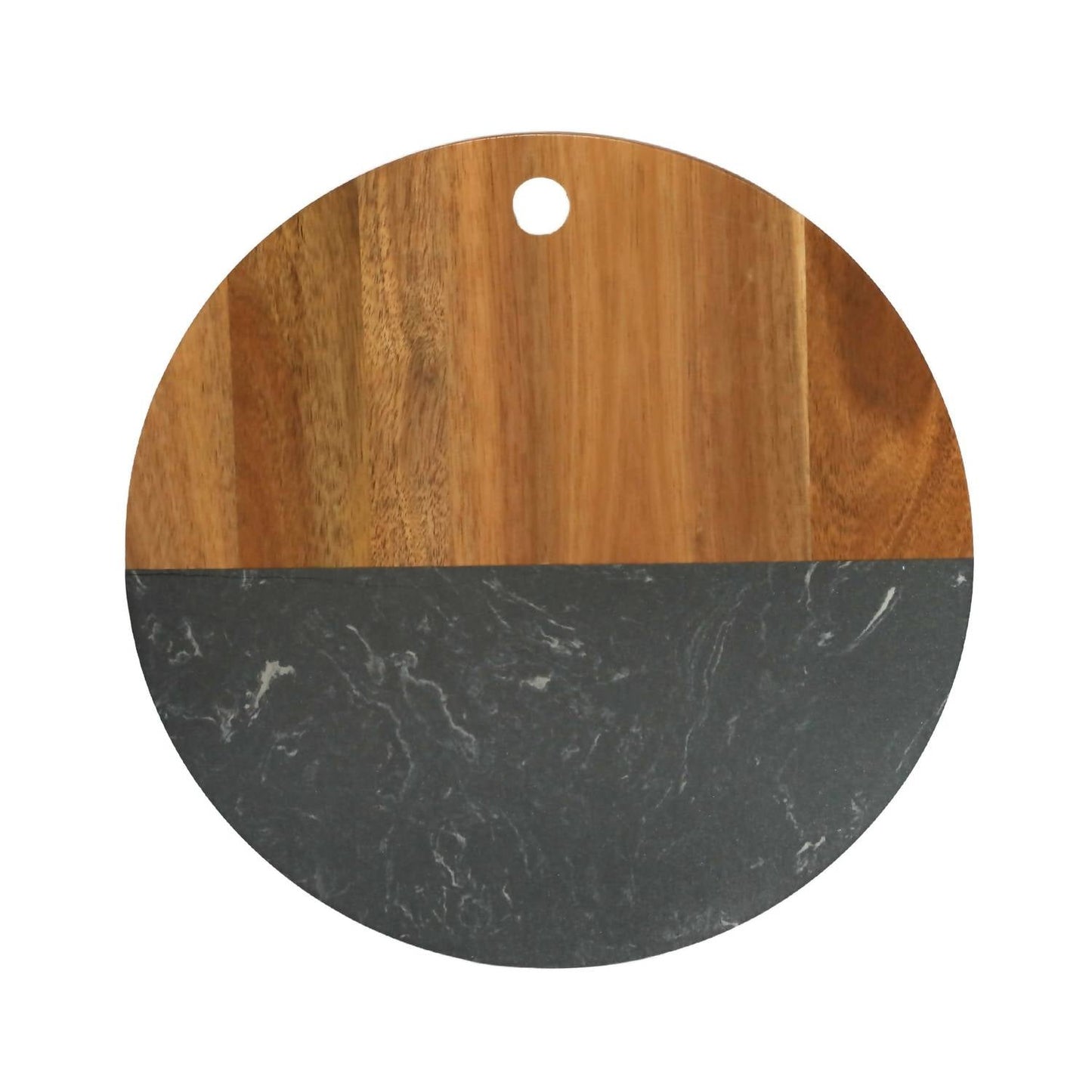 Creative Gifts International - Marble and Acacia Wood Round Board