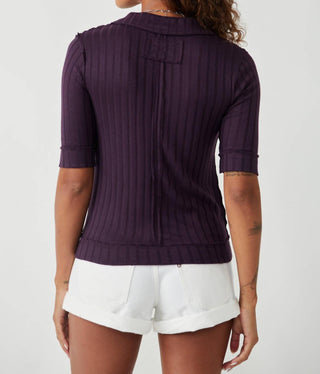 Free People - Blusa de manga curta com gola polo Krystal