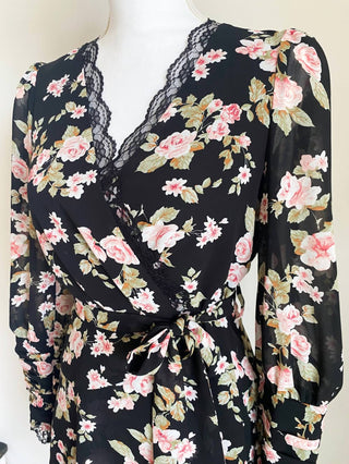 Ariti Kaziris - Women's Floral V-neck Belted Dress