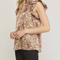 Entro - Floral & Leopard Ruffle Top