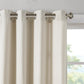 Plaid Rod Pocket and Back Tab Curtain Panel with Fleece Lining Natural 50x84"