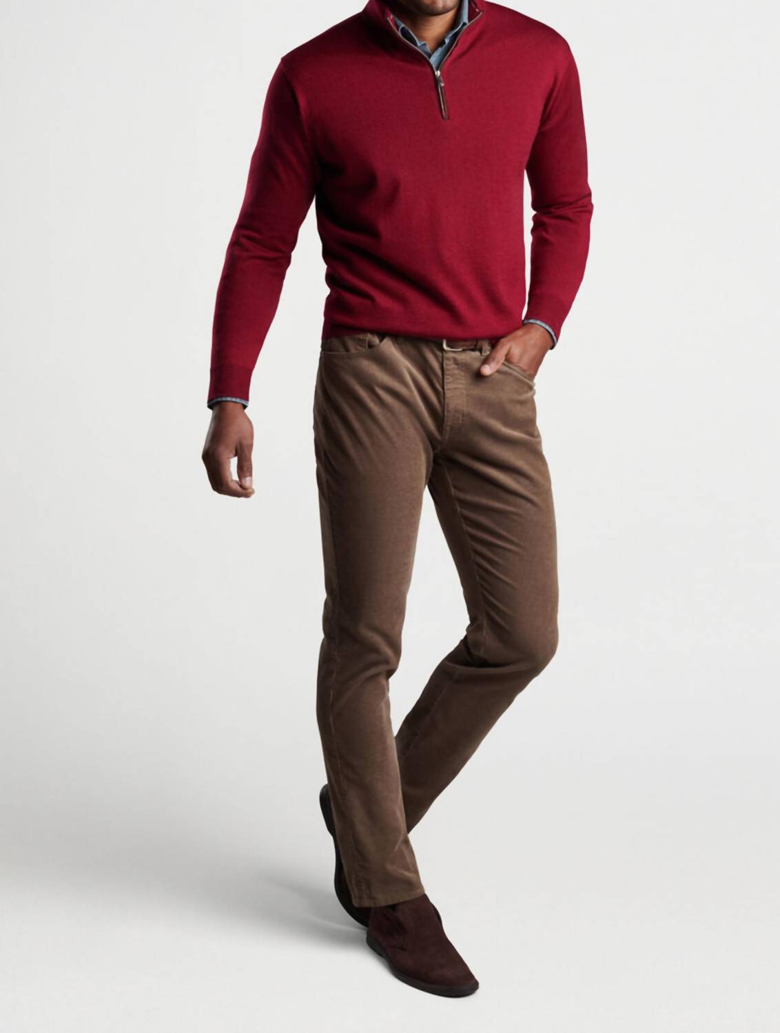 Peter Millar - Autumn Crest Suede Trim Quarter-Zip