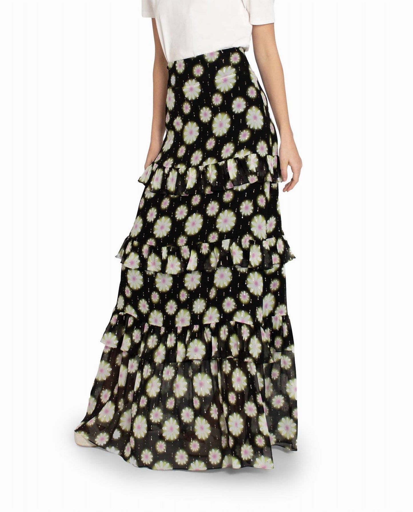 Nicole Miller - Hazy Daisy Tiered Maxi Skirt