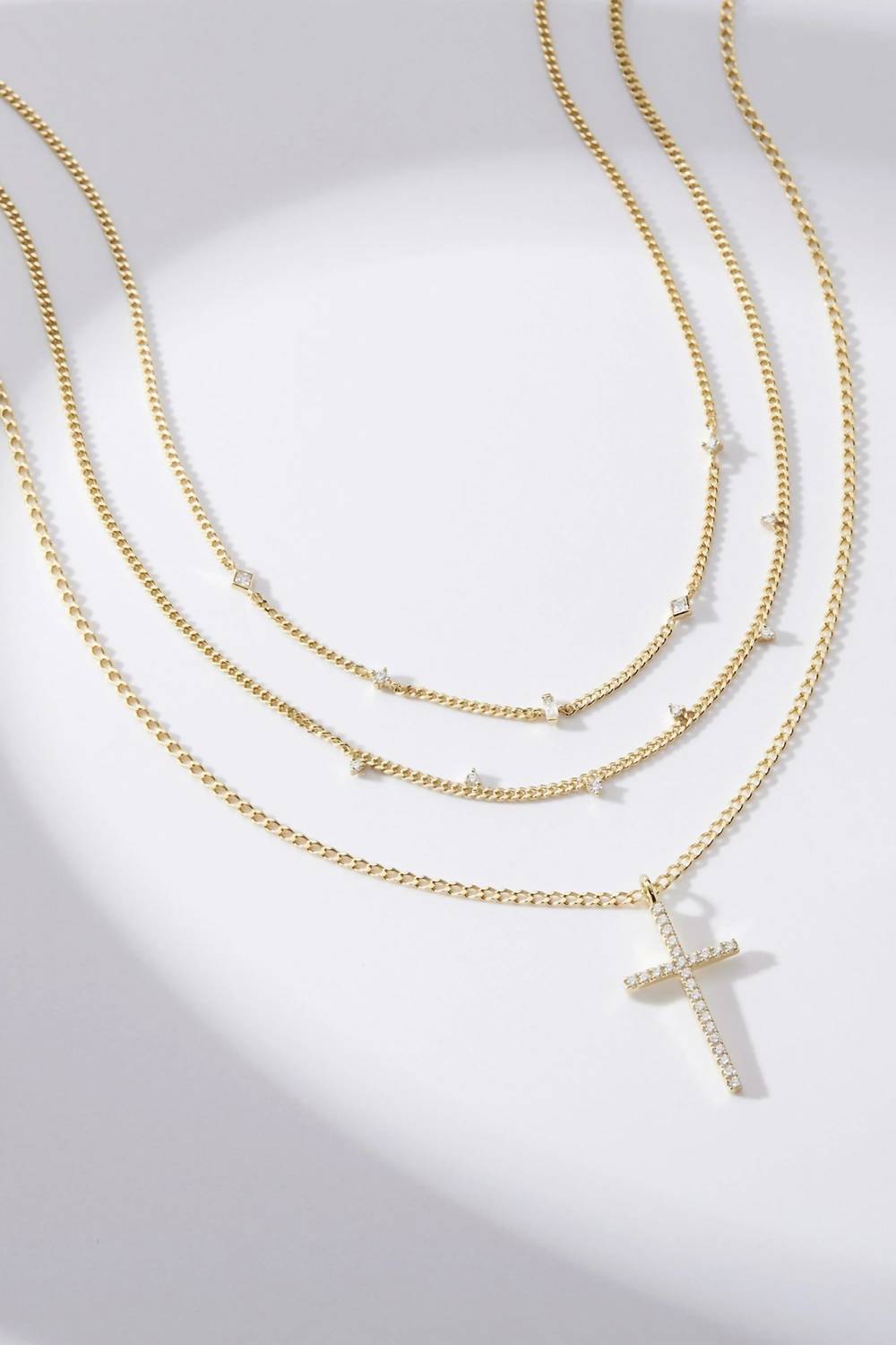 Eklexic - Women's Cz Cross Pendant Necklace