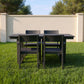 5 Piece Outdoor Dining Set, Table With Umbrella Hole And 4 Armrest Chairs