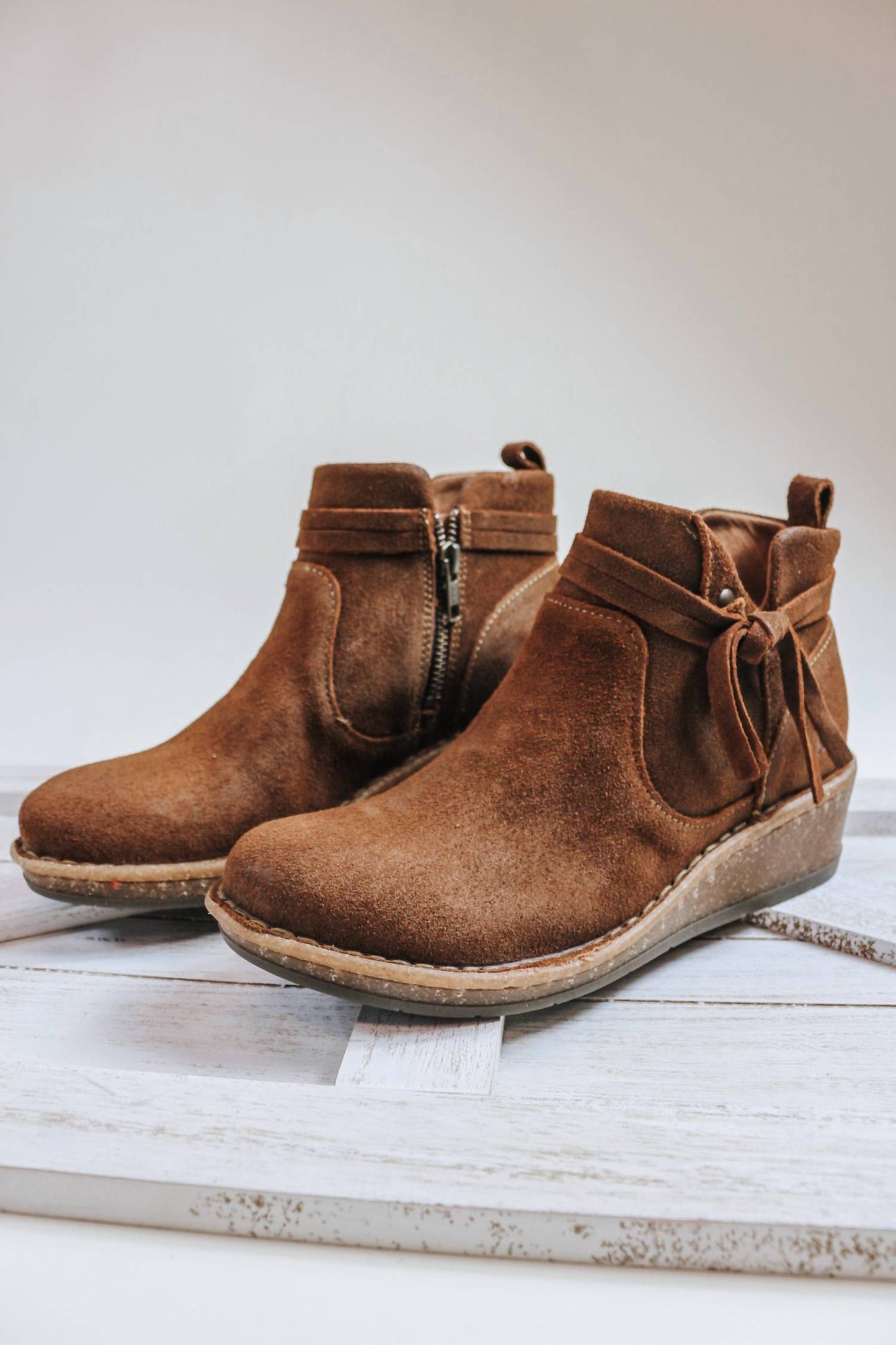 Born - Women's Vaughn Distressed Suede Leather Bootie