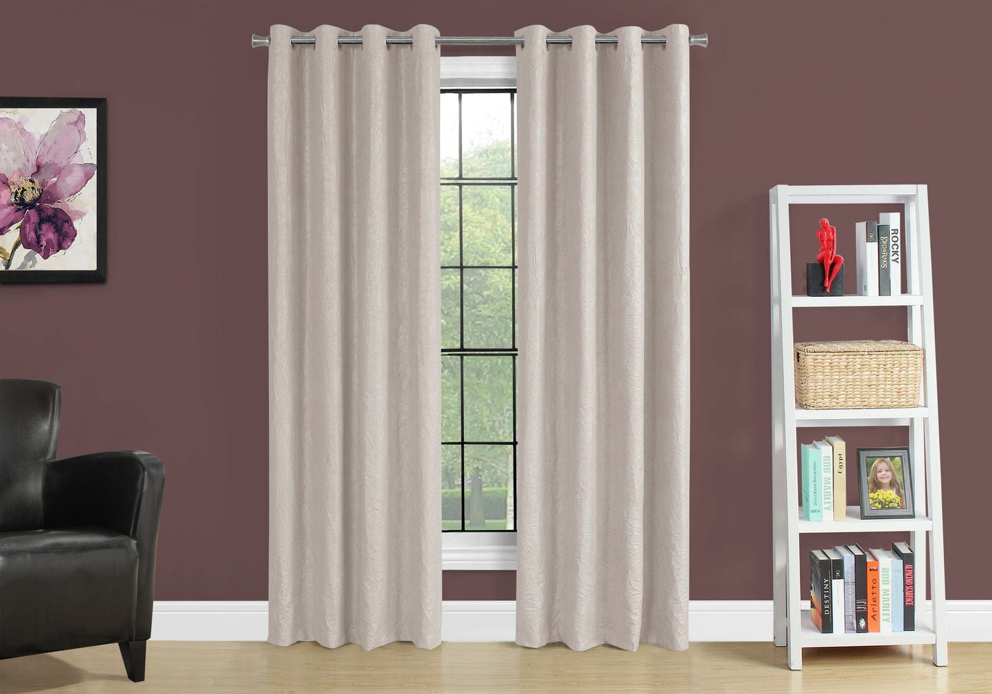 2 Pieces Set Room Darkening Curtain Panels with Grommet - Contemporary Style