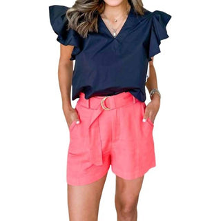 Minkpink - Shorts de Linho Lila