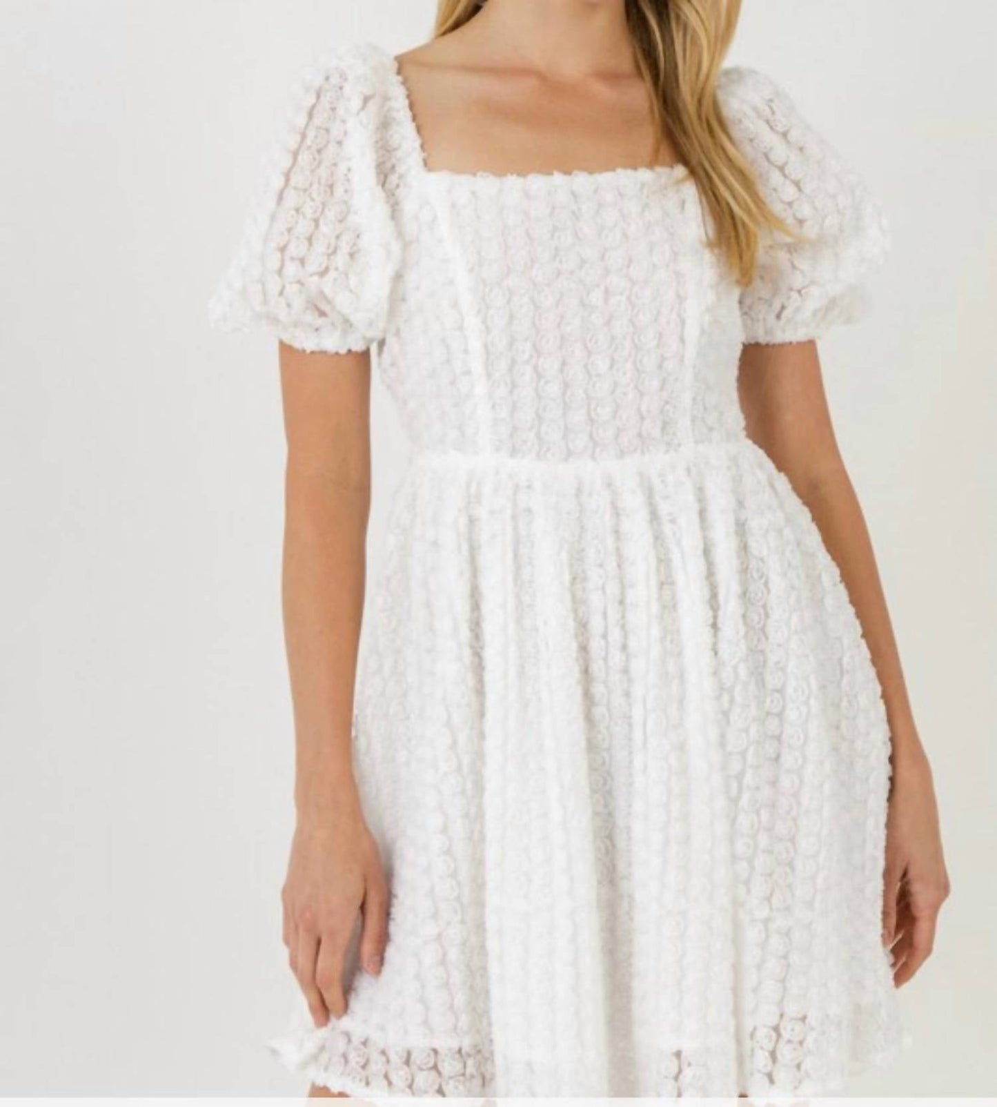 2.7 August Apparel - 3D Floral Dress