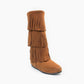 Minnetonka - Women's Fringe 3-layer Moccasin Boot