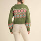 &Merci - Stay Cozy Geometric Pattern Sweater