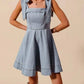 Trendsi - So Me A Line Fit And Flare Diamond Bow Ribbon Denim Dres