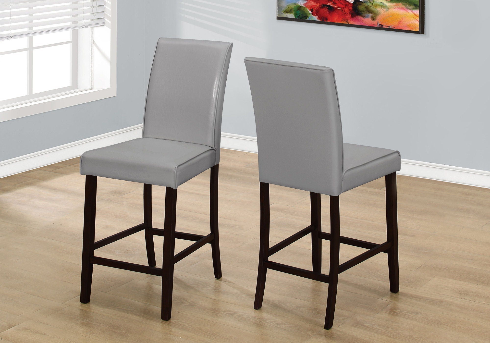 Counter Height Dining Chair Upholstered Look (Set of 2)