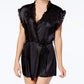 Conjunto de três peças de camisola, tomara que caia e tanga feminina Linea Donatella, preto, tamanho extra grande