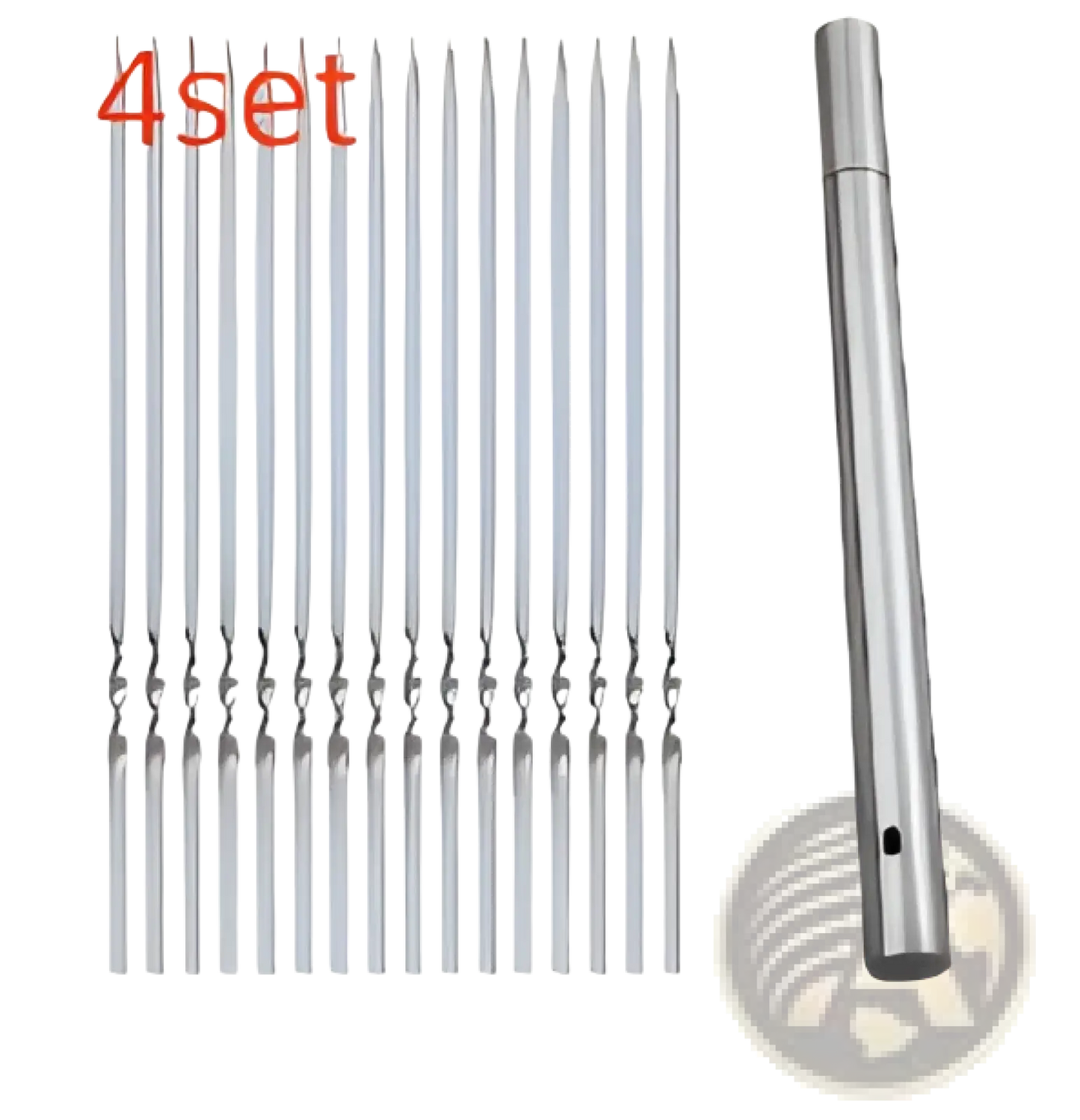 Charcoal Grill with 30 Stainless Steel Skewers Set
