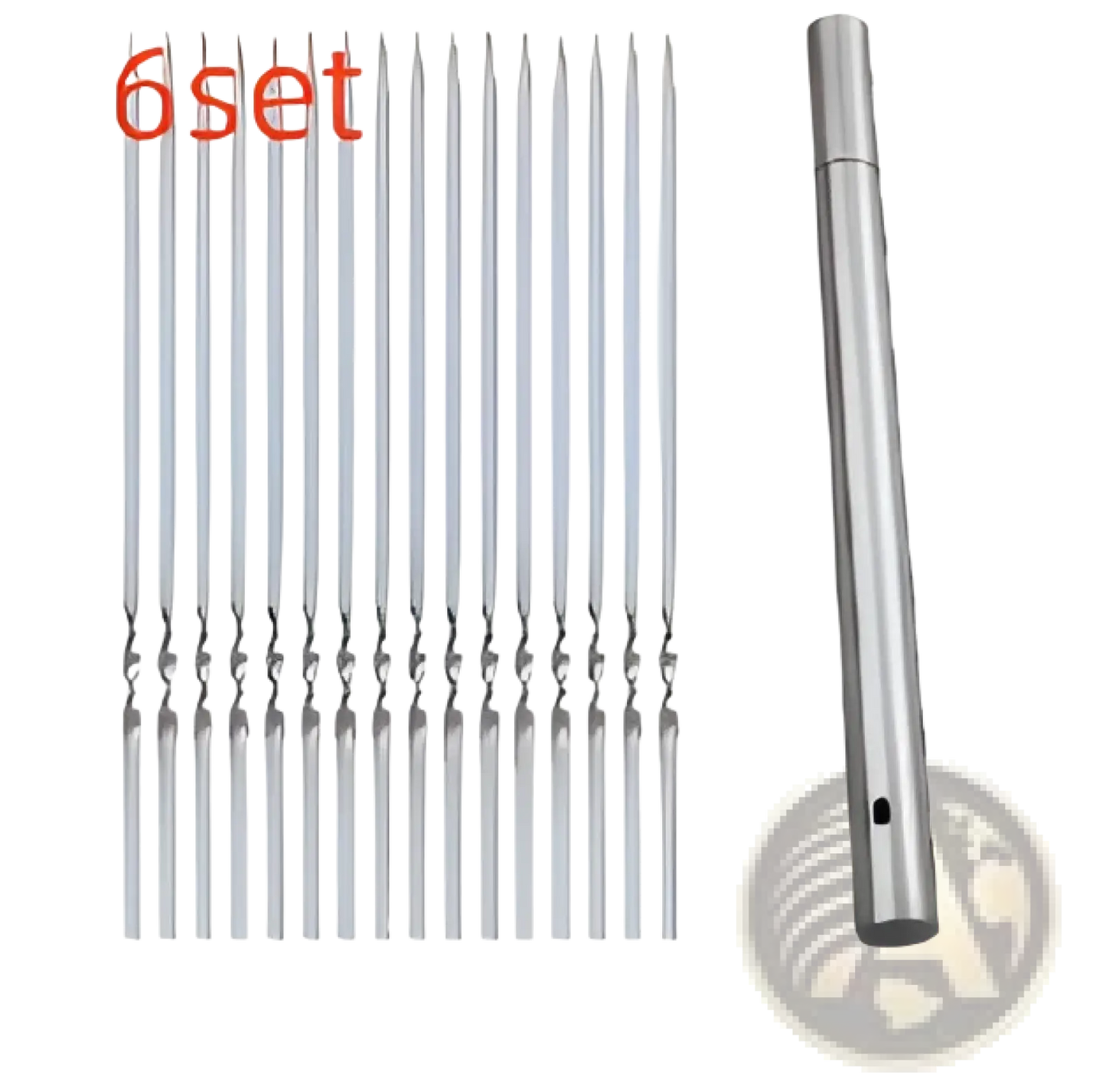 Charcoal Grill with 30 Stainless Steel Skewers Set
