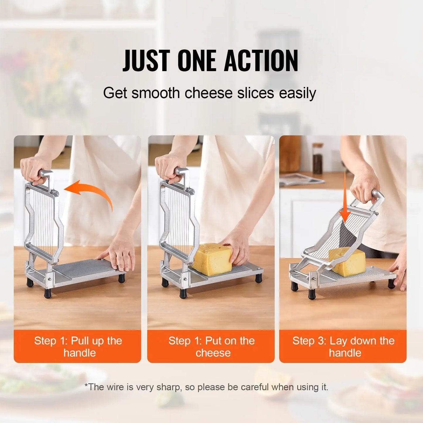 Cheese Slicer with Adjustable 316 Stainless Steel Wire