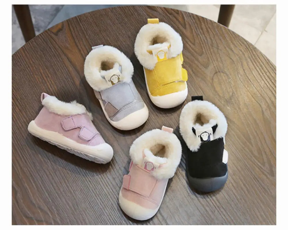 Animal Themed Plush Faux Fur Toddler Snow Boots