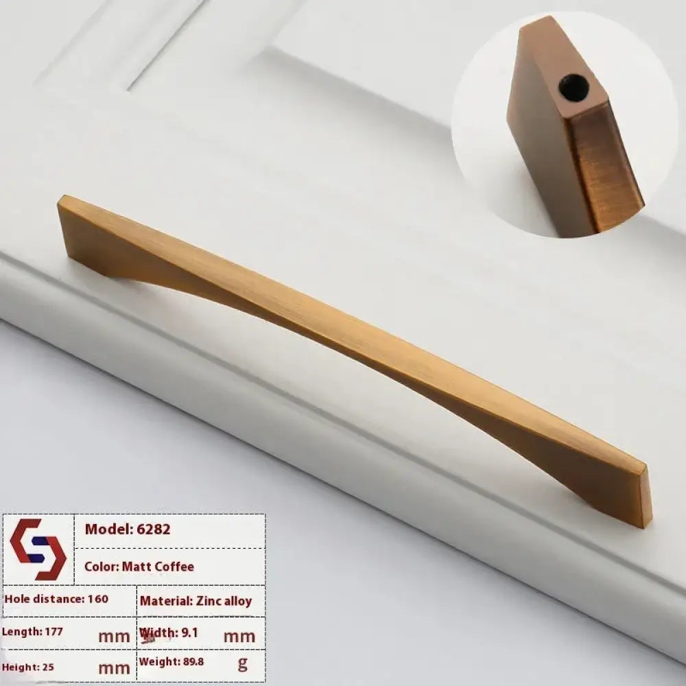 Minimalist Brushed Brass Cabinet Handle and Knob Set