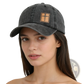 Christian Cross Leather Patch Baseball Hat Distressed