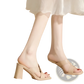 Chunky Heel Open Toe Crisscross Strap Sandals