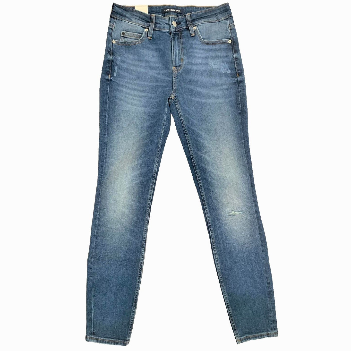 Calça jeans skinny feminina Calvin Klein cintura média azul tamanho 78 x 76 cm