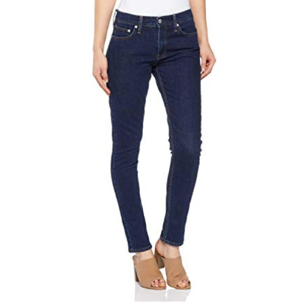 Calça Jeans Feminina Calvin Klein Cintura Média Slim Azul Banhof