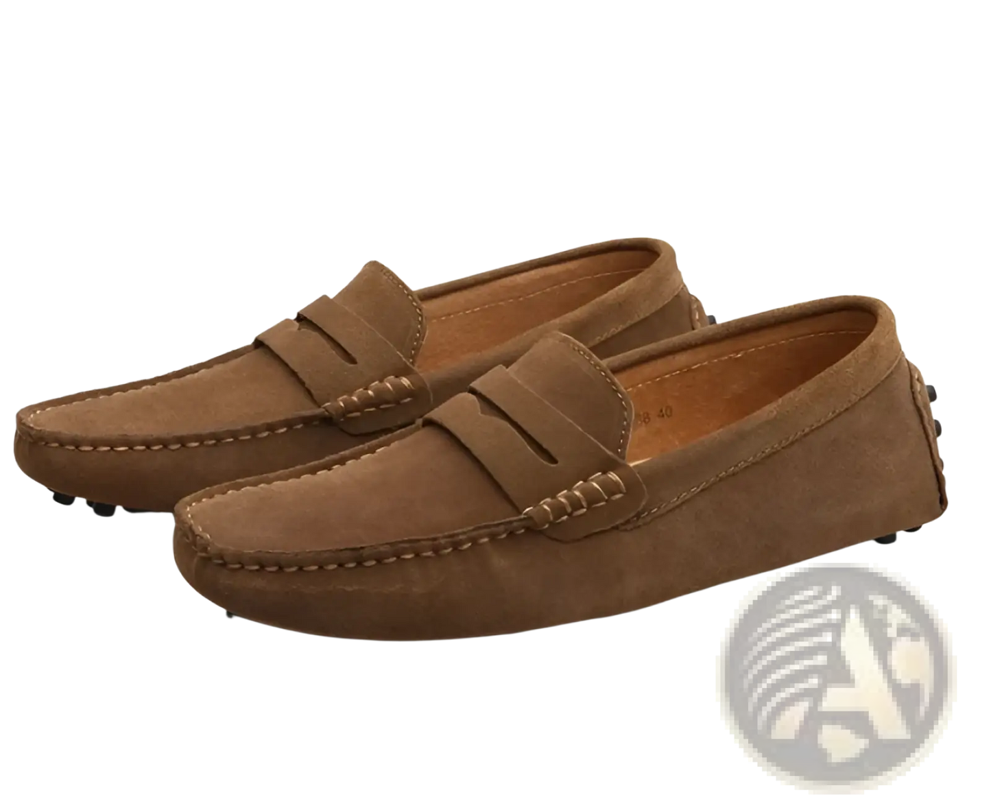 Classic Suede Moccasin Loafers with Contrast Stitching