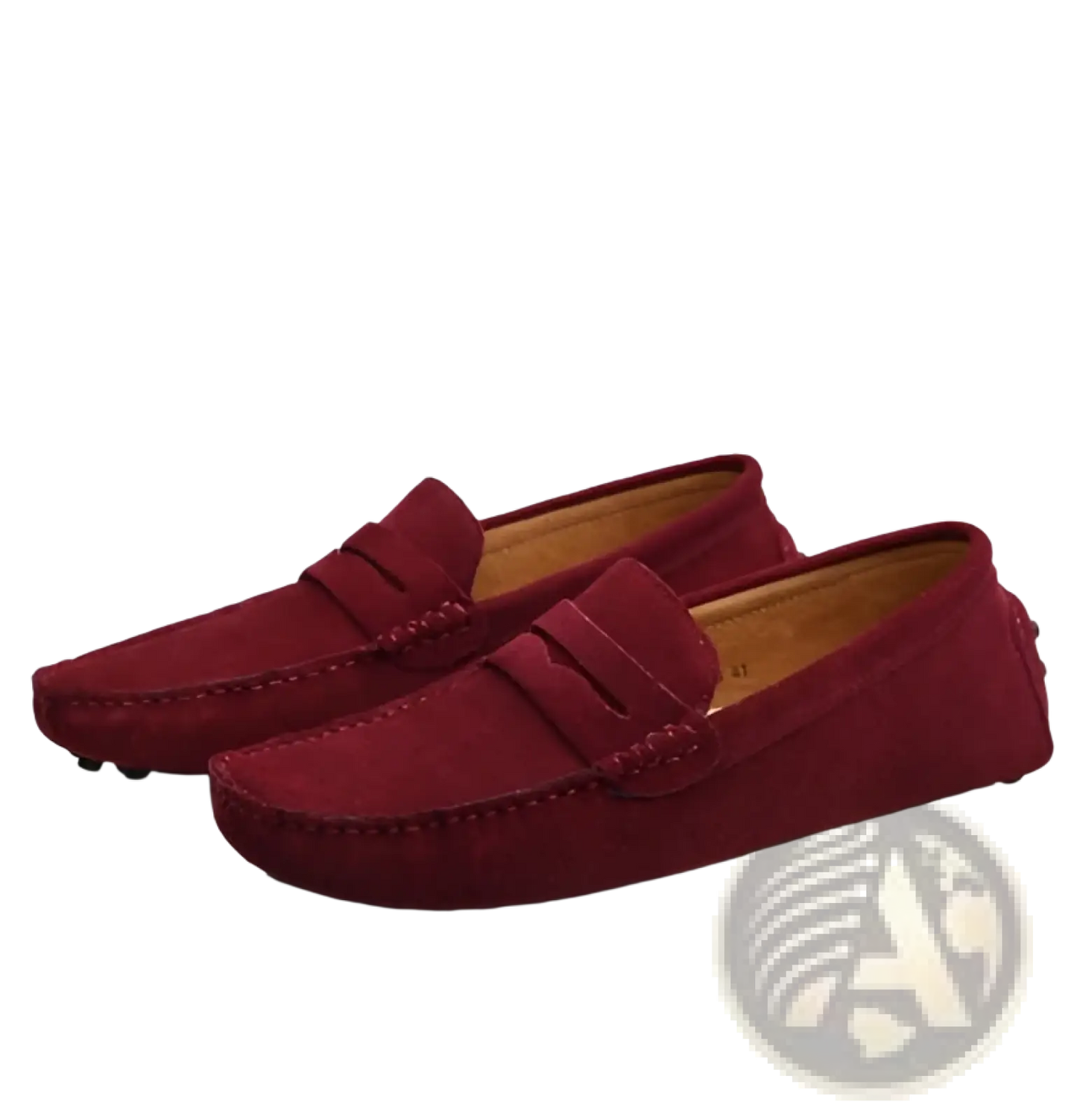 Classic Suede Moccasin Loafers with Contrast Stitching