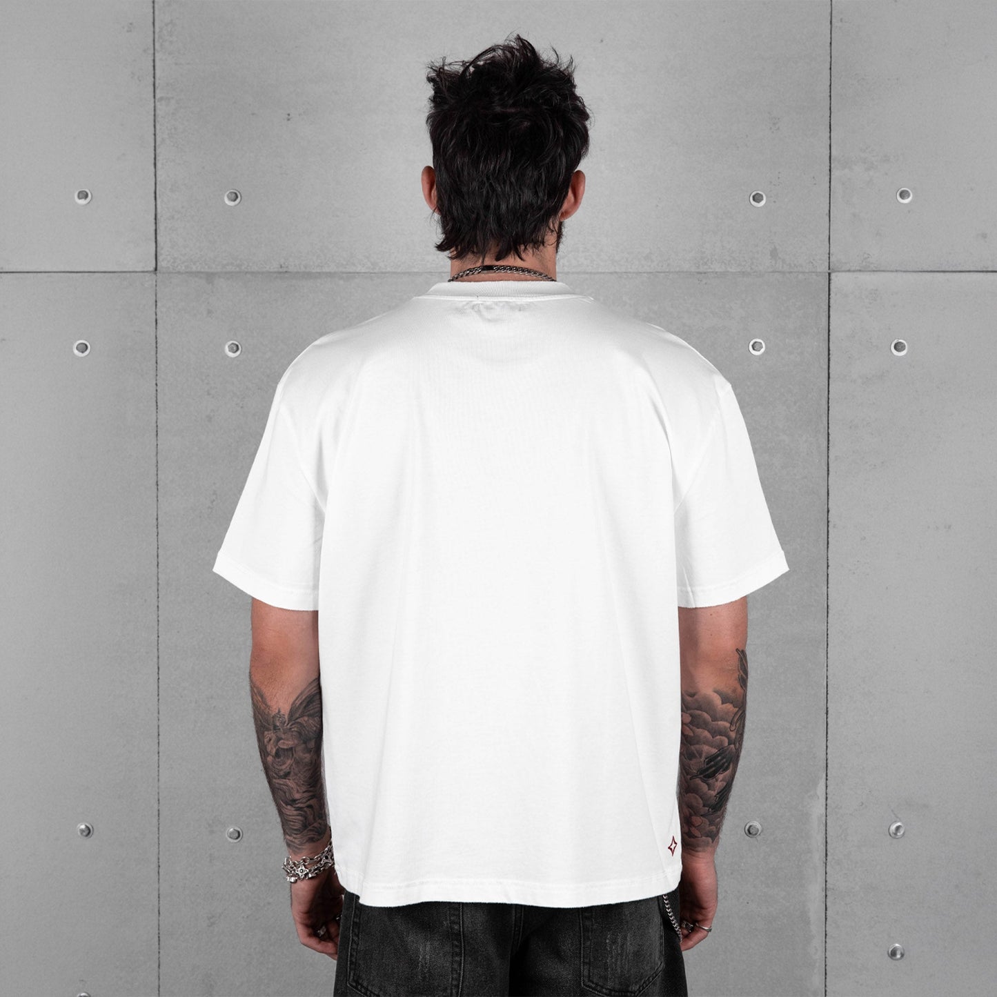 Commons Blank Star Embroidered Tee White