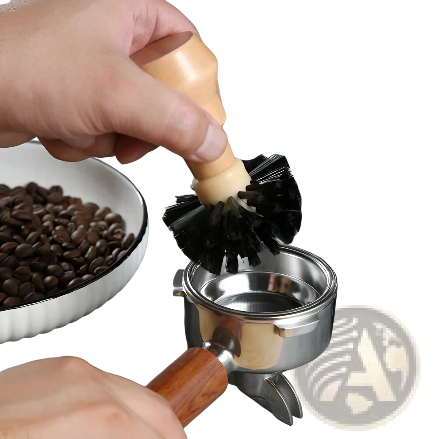 Coffee Machine Cleaning Brush Set 4 Piece Wood Handle
