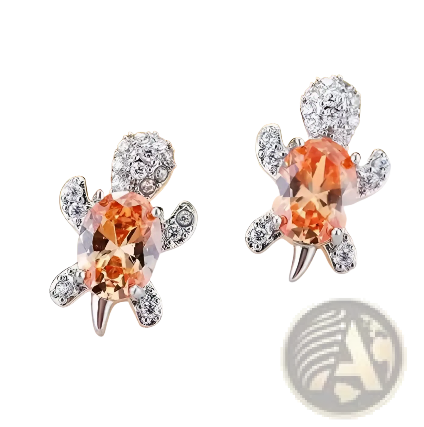 Colorful Crystal Turtle Stud Earring Set