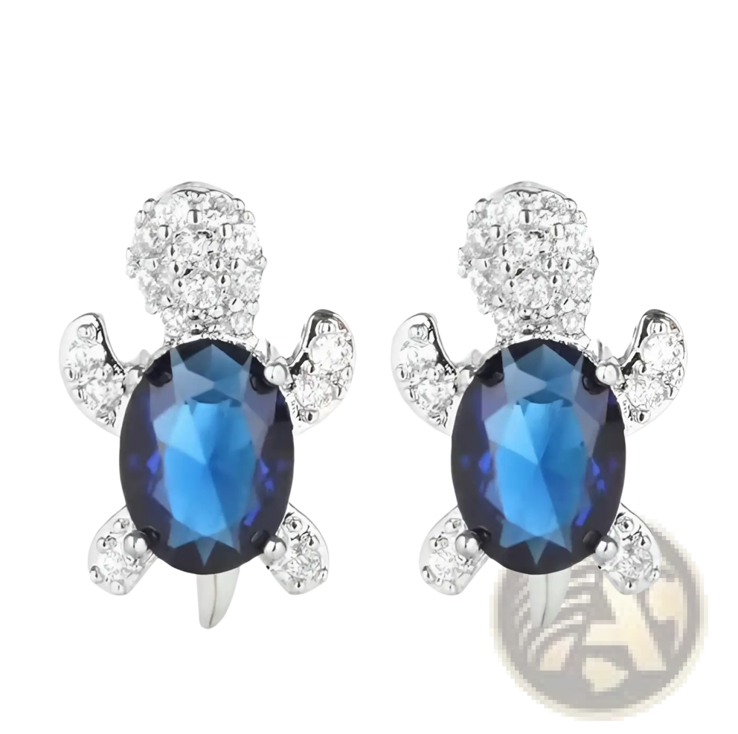 Colorful Crystal Turtle Stud Earring Set
