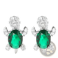 Colorful Crystal Turtle Stud Earring Set