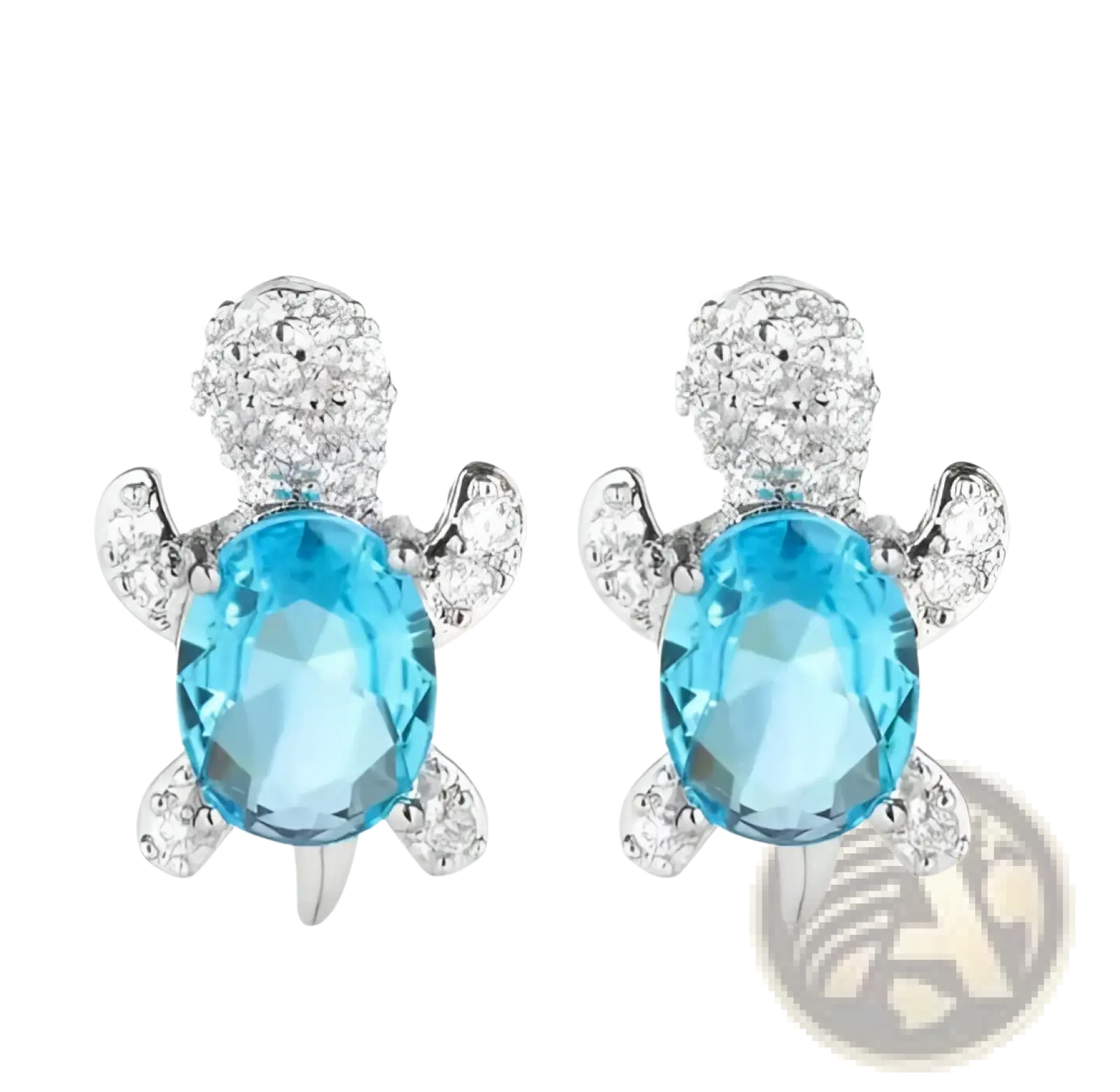 Colorful Crystal Turtle Stud Earring Set